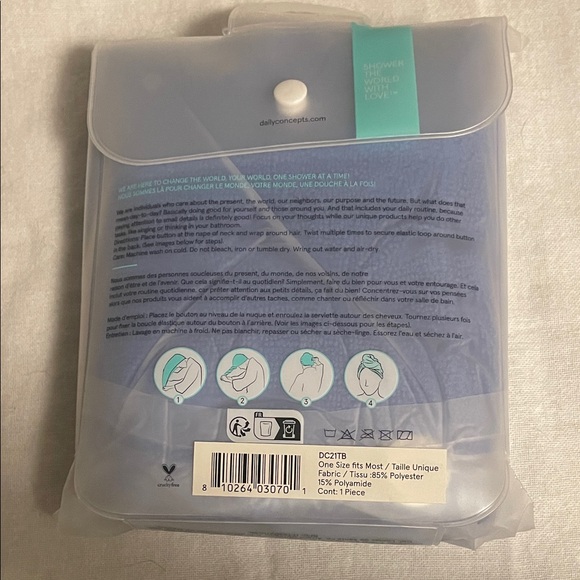 Daily Concepts Blue Hair Towel Wrap - Picture 2 of 2